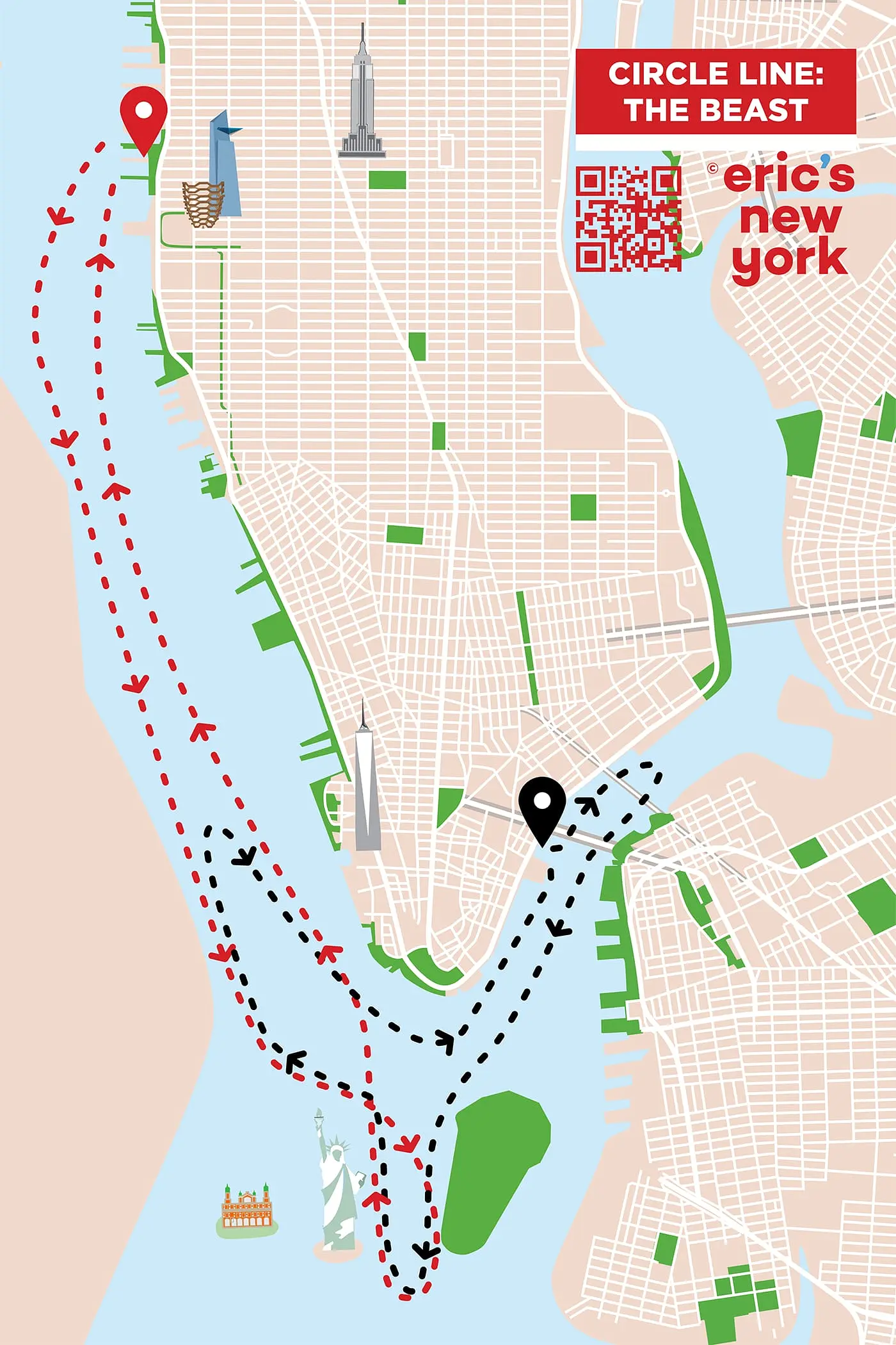 Circle Line The Beast in New York - Itinéraire