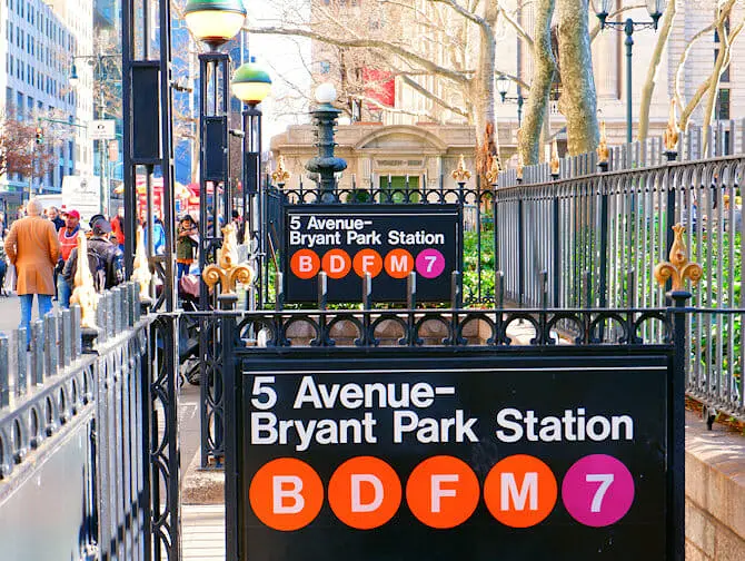 Métro à New York - Entrée Station de Métro 