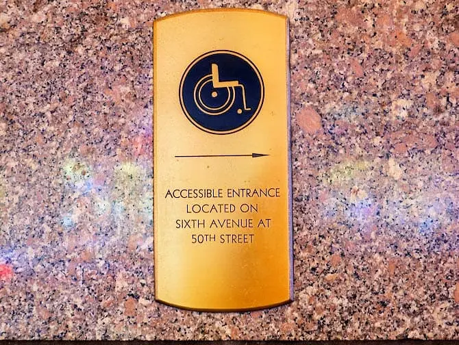 Voyager à New York avec un handicap - Entrée accessible
