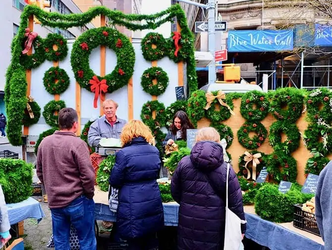 Les marchés de New York - Christmas Wreaths at Union Square