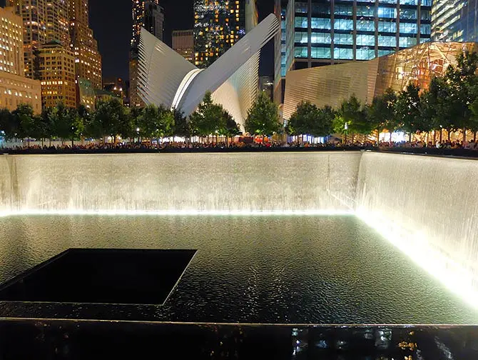 Mémorial du 11 Septembre à New York - Soirée
