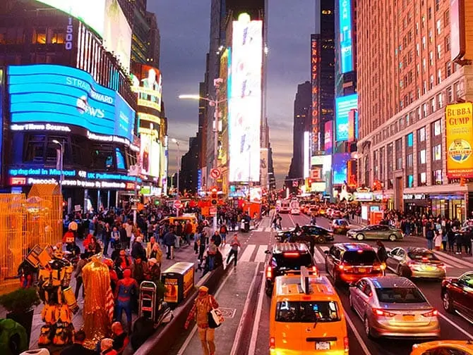 Big Bus a New York - Times Square de nuit