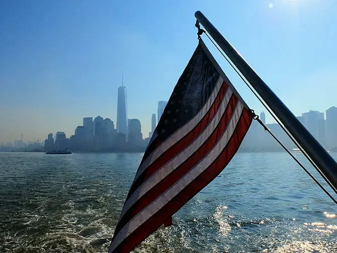 Ellis Island à New York - Vue sur Manhattan