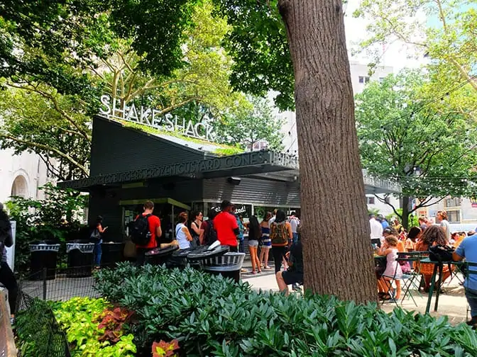 Les parcs &agrave; New York - Shake Shack dans Madison Square Park
