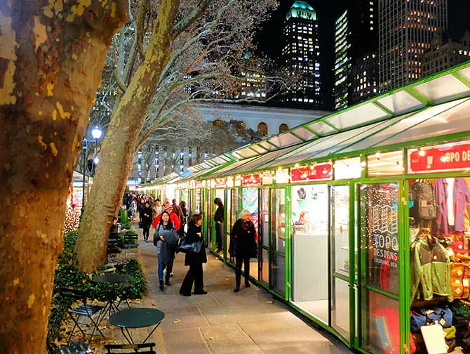 Les march&eacute;s de New York - D&eacute;corations du Bryant Park