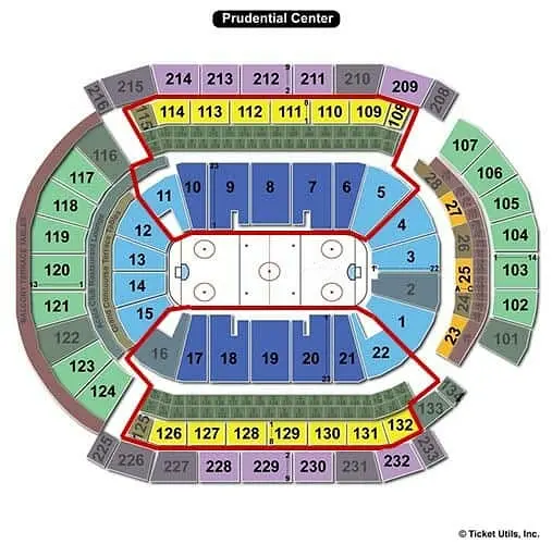 New Jersey Devils - Prudential Center Plan du Stade