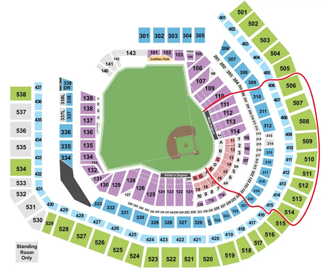Billets pour les New York Mets - Plan du Citi Field