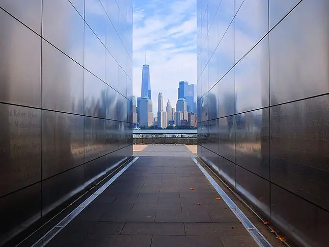 Empty Sky Memorial dans le New Jersey - Vue sur la Skyline