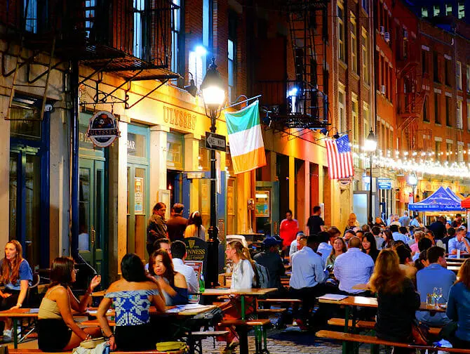 Restaurants sur Stone Street &agrave; New York - Bars et Restaurants