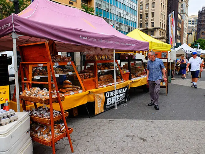 Voyage éco-responsable a New York - Pain au Union Square Greenmarket