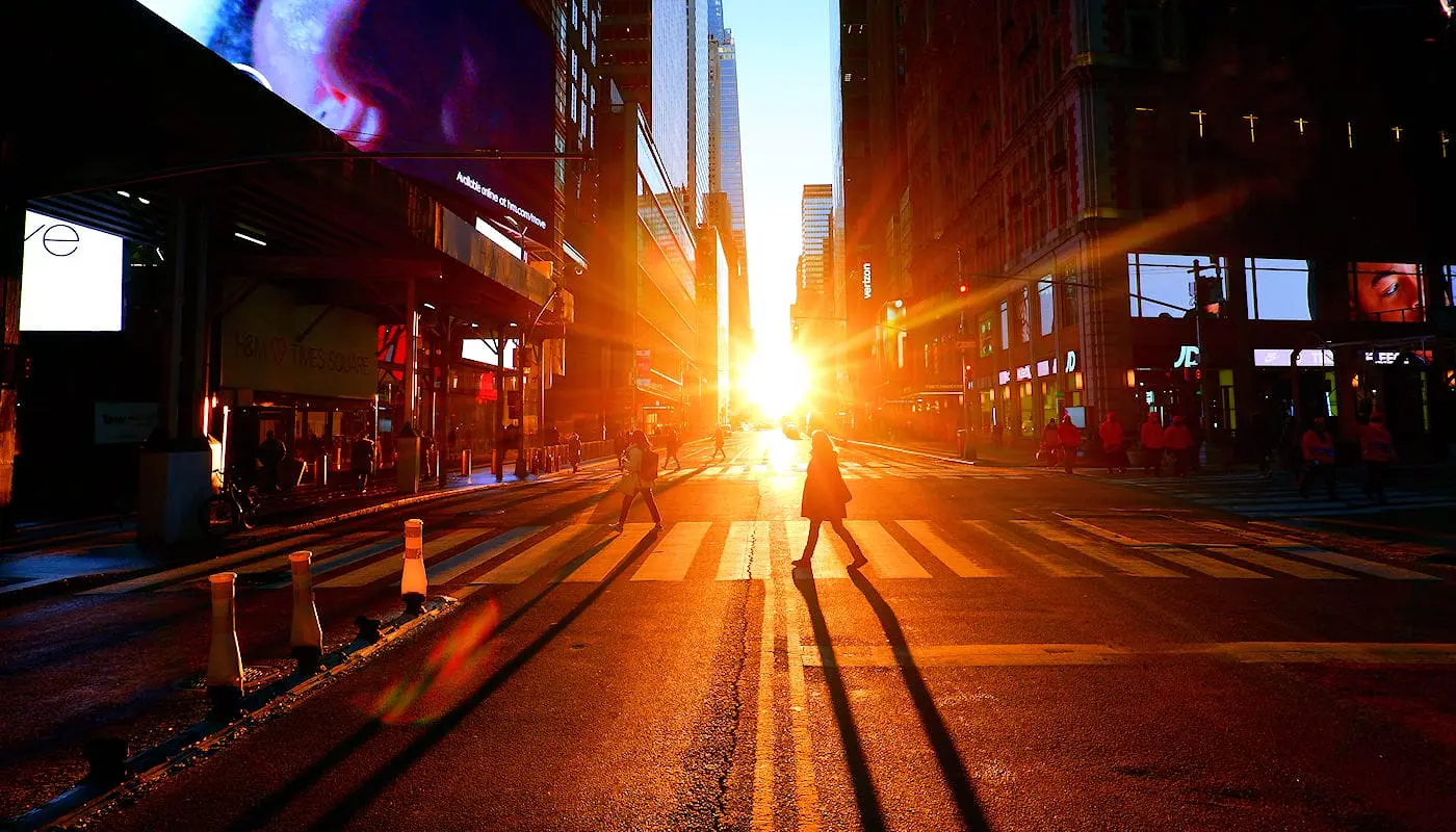 Manhattanhenge - Vue de la rue
