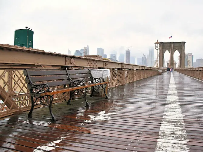 La pluie à New York - Brooklyn Bridge