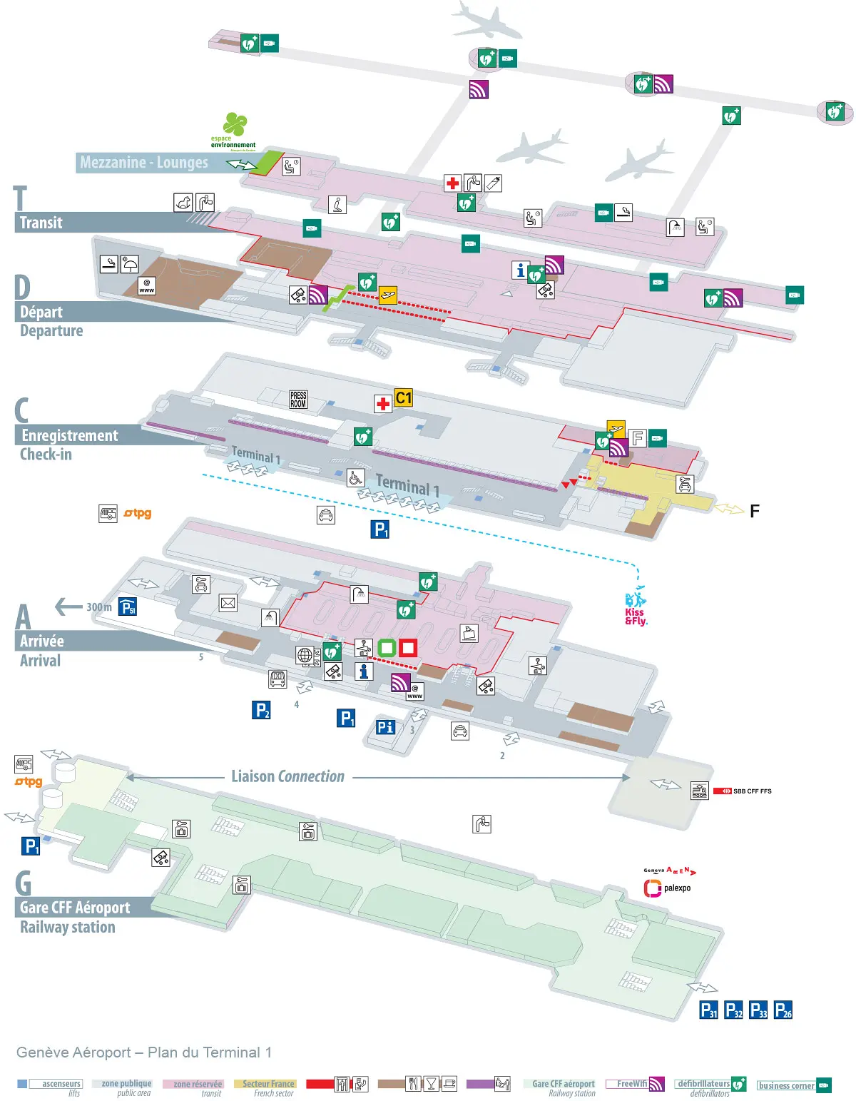 Plan de l’aéroport de Genève