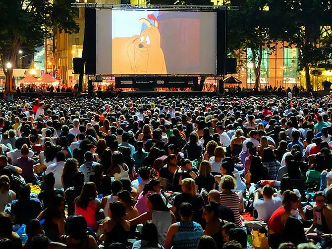 Bryant Park à New York - Film gratuit en plein air