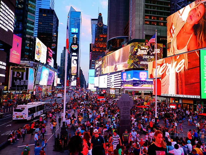 Visite nocturne de New York - Times Square