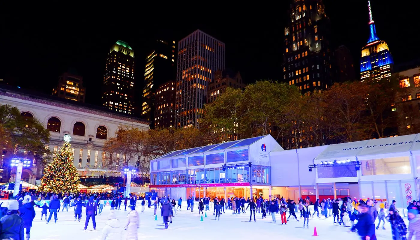Visiter New York à Noël : Itinéraire - Marché de Noël de Bryant Park