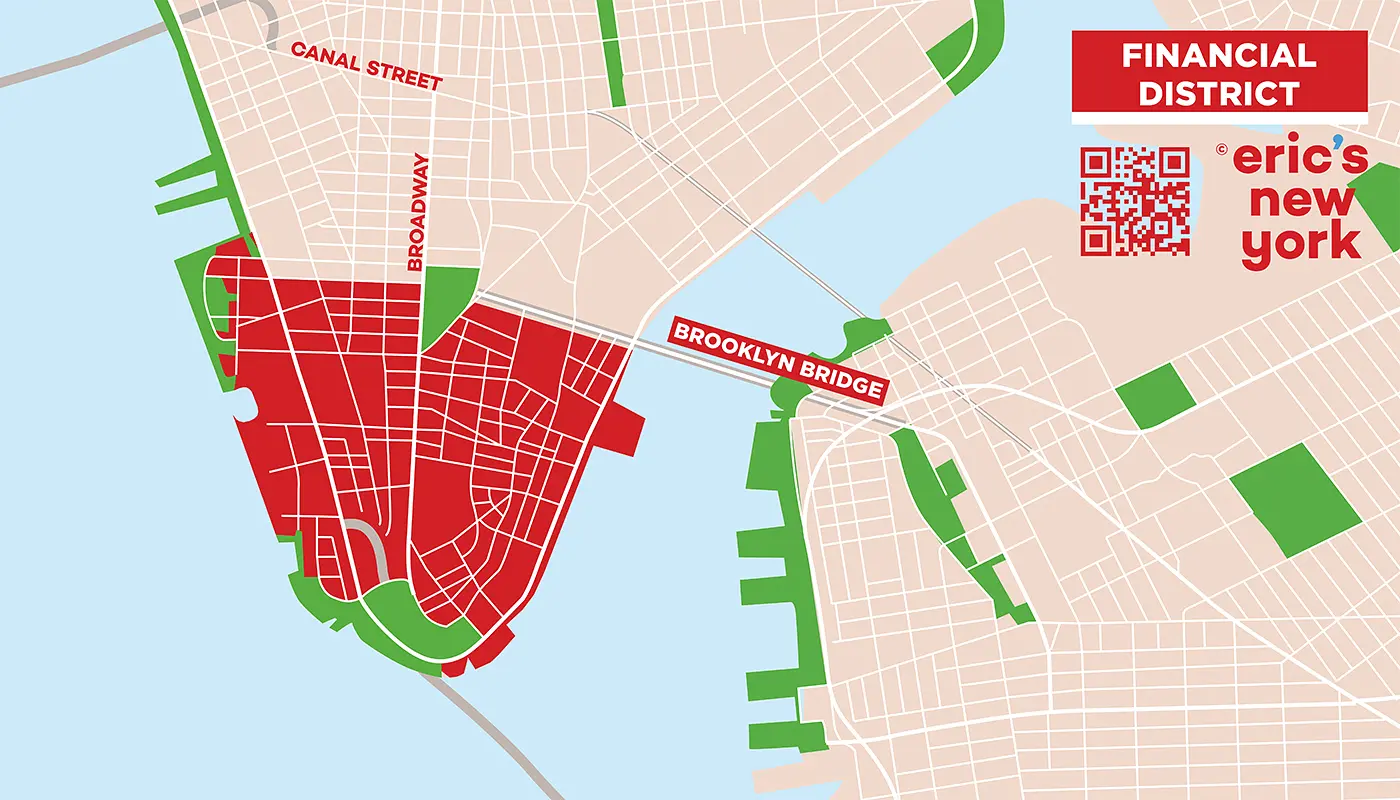 Financial District à New York - Plan gratuit