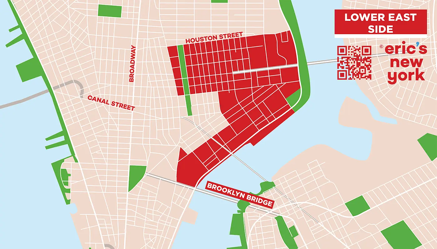 Lower East Side à New York - Plan gratuit
