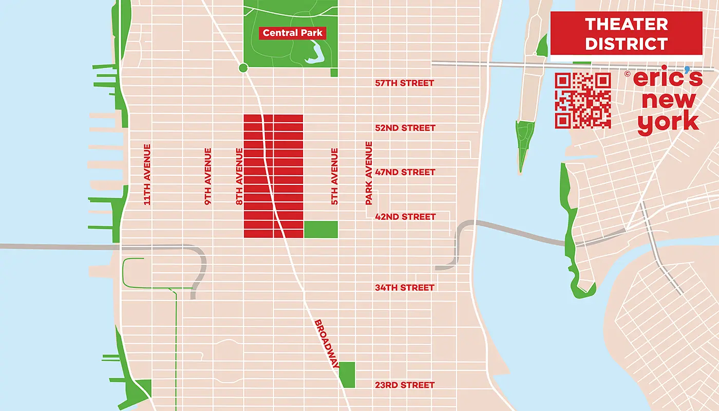 Theater District à New York - Plan gratuit
