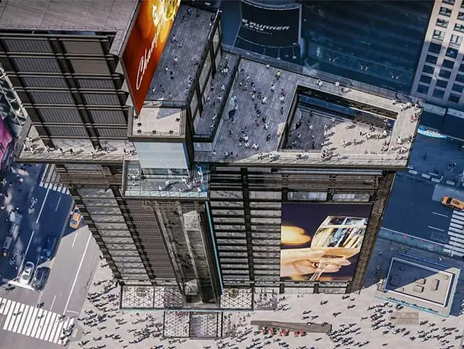 Que faire à Times Square - Vue depuis One Times Square Skywalk