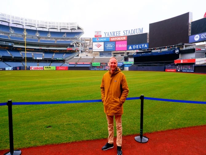 Visite du Yankee Stadium - Un moment photo pendant la visite